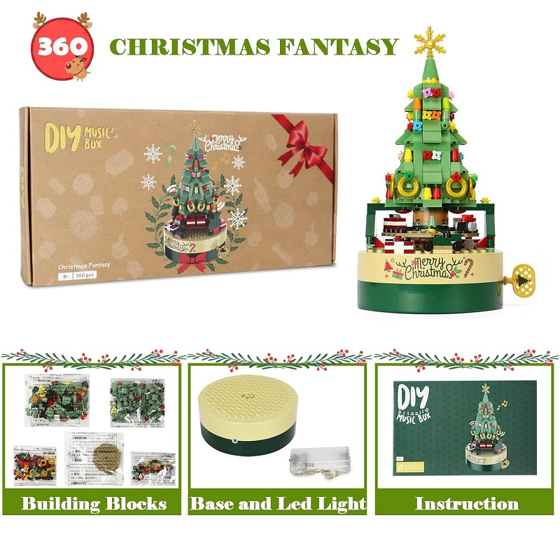 Christmas tree building block music box🎄Christmas Sale50% discount