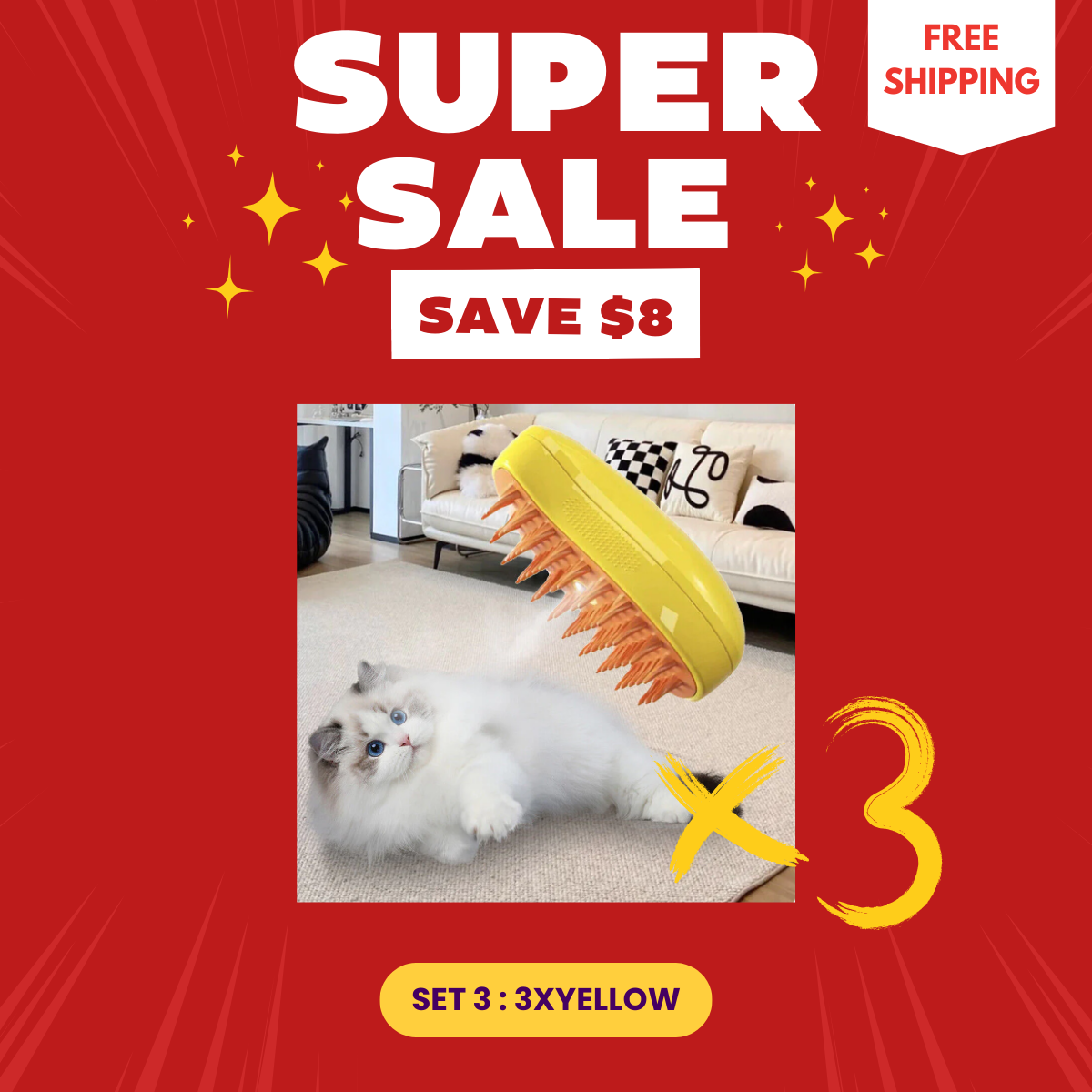 🔥Black Friday Sale🔥 Steamy Cat Brush