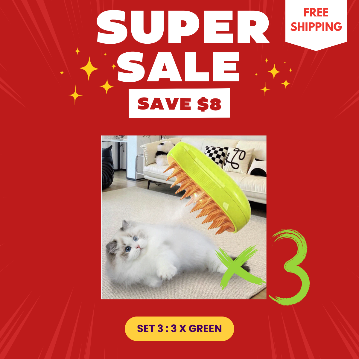 🔥Black Friday Sale🔥 Steamy Cat Brush