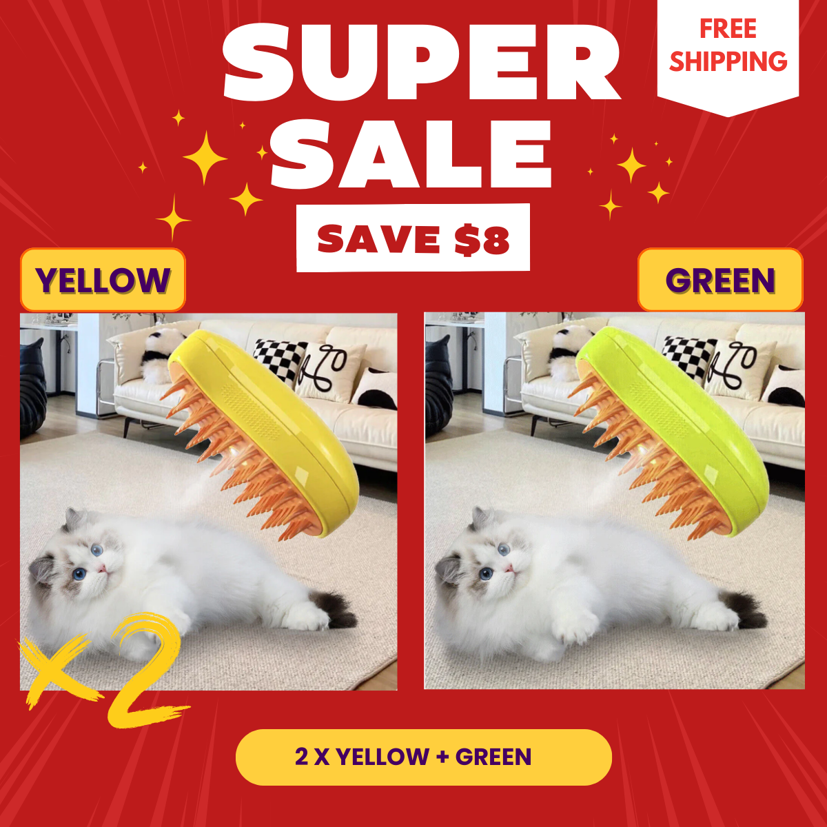 🔥Black Friday Sale🔥 Steamy Cat Brush