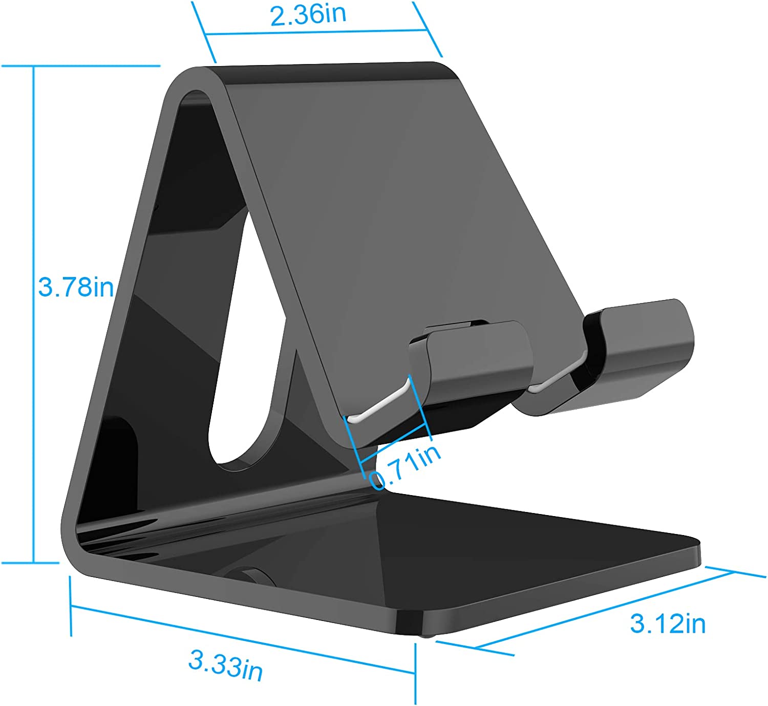 Crpich Acrylic Cell Phone Stand, Portable Phone Holder, Clear Phone Stand for Desk, Compatible with Phone 13 12 Pro Max Mini 11 Xr 8 Plus SE, Switch, Android Smartphone, Pad, Tablet, Desk Accessories