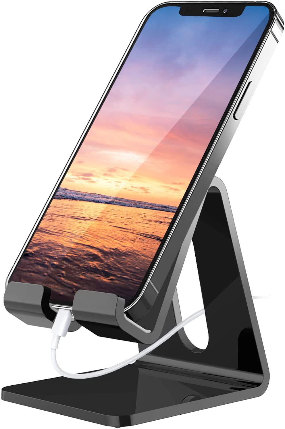 Crpich Acrylic Cell Phone Stand, Portable Phone Holder, Clear Phone Stand for Desk, Compatible with Phone 13 12 Pro Max Mini 11 Xr 8 Plus SE, Switch, Android Smartphone, Pad, Tablet, Desk Accessories