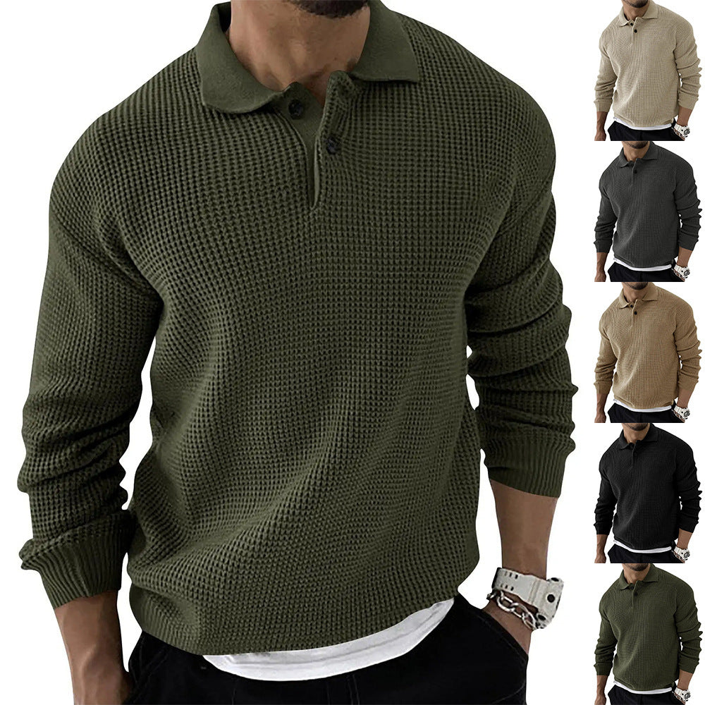 Men's fashionable slim long sleeve knitted sweater