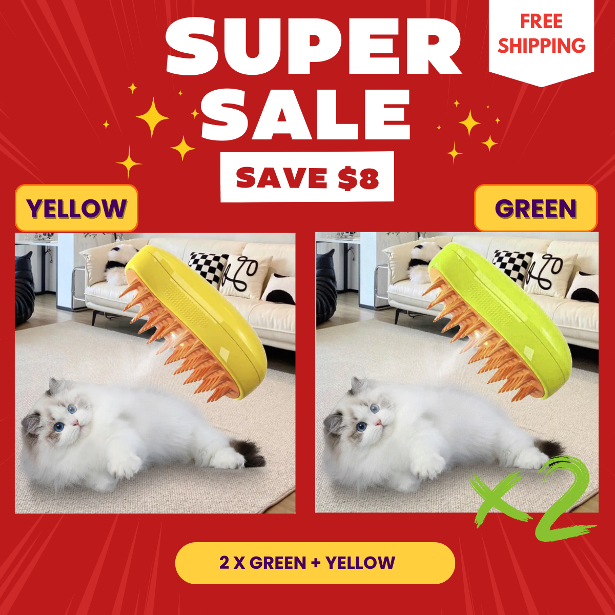 🔥Black Friday Sale🔥 Steamy Cat Brush