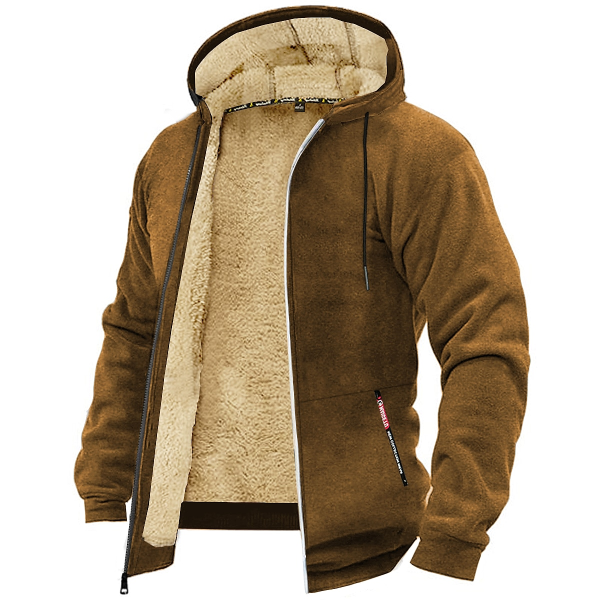 🔥70% off last day🔥Men's Oversized Hooded Fleece Jacket Thick Warm Fur Hooded Jacket